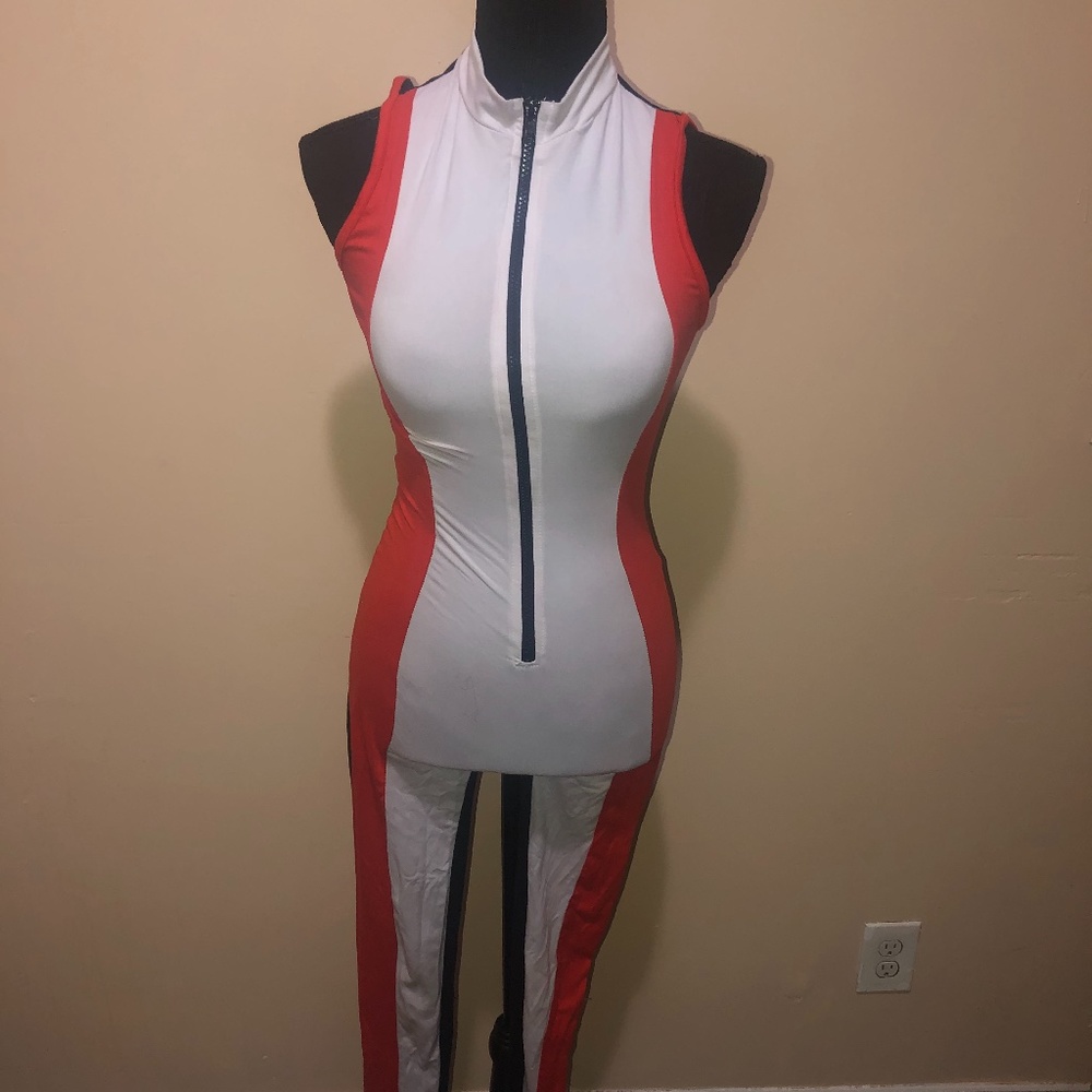 sexy zipper jumpsuit